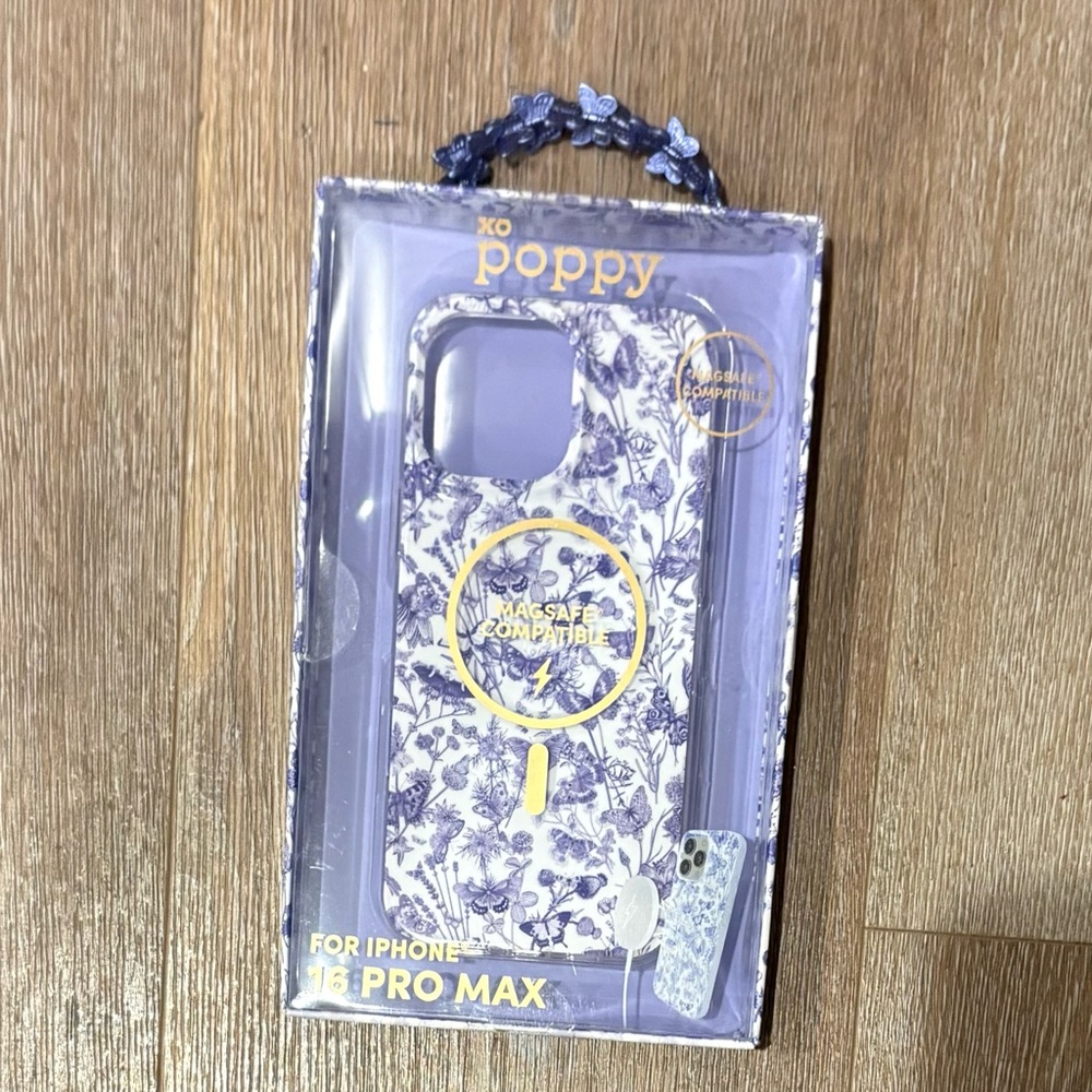 XO Poppy Floral iPhone 16 Pro Max Case in Lavender Chinoiserie New in Box!
